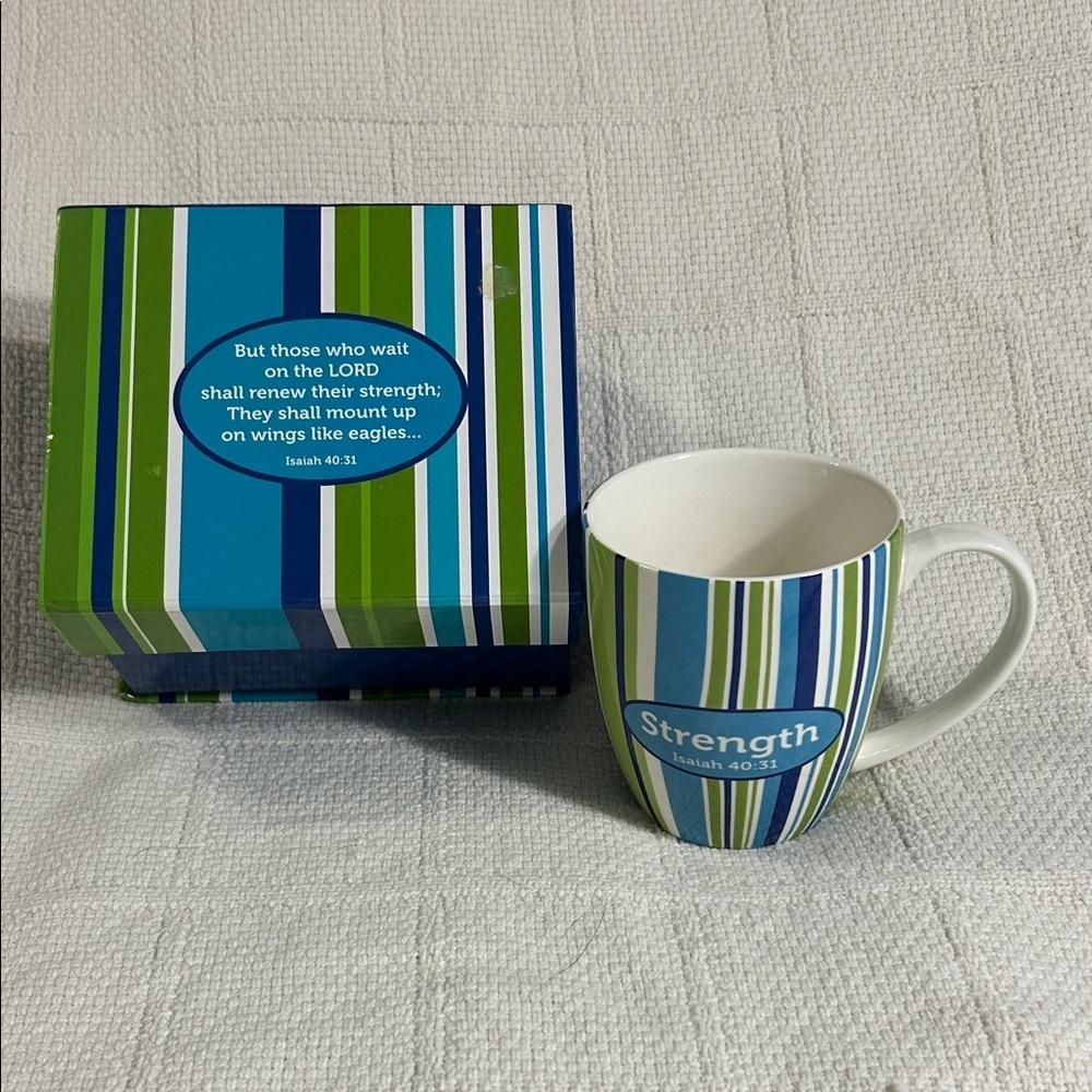 Inspirational Striped Mug with Box